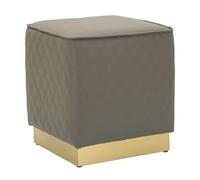 Paris prix Pouf matelassé Sharon - Gris et or
