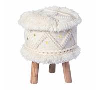 Paris prix Pouf rond bohème - Crème