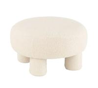 Paris prix Pouf rond bouclette - Blanc