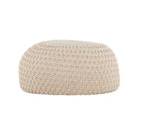 Paris prix Pouf rond effet crochet - Beige
