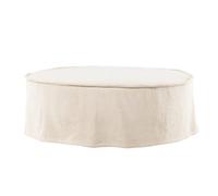 Paris prix Pouf rond effet lin - Beige
