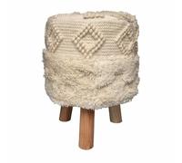 Paris prix Pouf rond en laine - Naturel