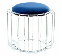 Paris prix Pouf rond en velours - Bleu