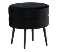 Paris prix Pouf rond en velours - Noir