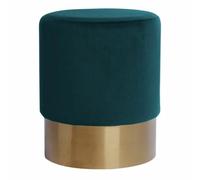 Paris prix Pouf rond en velours - Vert foncé