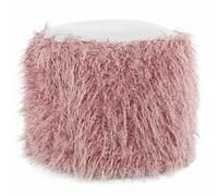 Paris prix Pouf rond imitation fourrure - Rose