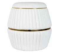 Paris prix Pouf rond matelassé - Blanc