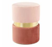 Paris prix Pouf rond velours - Rose poudré