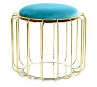 Paris prix Pouf rond velours - Turquoise