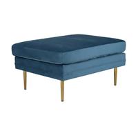 Boom pouf ,repose-pieds velours bleu, laiton.