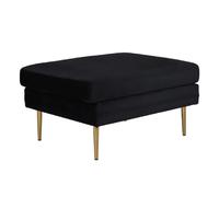 Paris prix Pouf velours rectangulaire - Noir