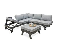 Paris prix Salon de jardin d'angle - Gris anthracite