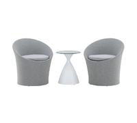 Paris Prix – Ensemble de salon Spoga – 3 pièces – Blanc et gris