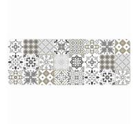 Tapis décoratif en polyester - L 45 x l 120 cm - Imprimé salou blanc