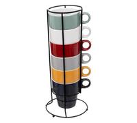 Paris Prix Secret de Gourmet - Lot de 6 Mugs sur Rack Colorama 26cl Multicolore