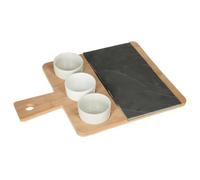 Paris Prix Secret de Gourmet - Set Apéritif 4 Pièces Ardoise 35cm Naturel