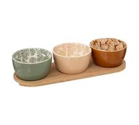 Paris Prix Secret de Gourmet - Set Apéritif 4 Pièces en Grès Rivi 30cm Multicolore