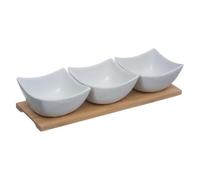 Paris Prix Secret de Gourmet - Set Apéritif 4 pièces Porcelaine 30cm Blanc