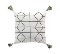 Housse de Coussin à Pompons Soho 40x40cm Naturel & Vert