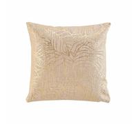 douceur d'intérieur, Coussin Déhoussable (40 x 40 cm) Solea Or, Polycoton Imprimé Métallisé