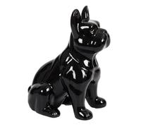 Paris Prix Statuette Déco en Céramique Bulldog 20cm Noir