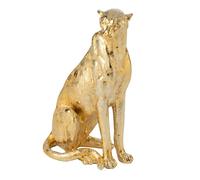 Statuette Léopard Assis "Odis" 37cm Doré