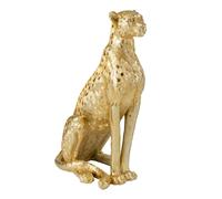 Statue Léopard Assis "Odis" 88cm Doré