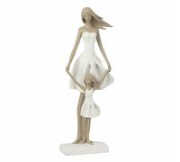 Statuette Déco ""Yes I Do"" 33cm Blanc & Taupe