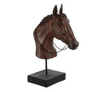 Tête de Cheval sur Socle "Ronny" 35cm Marron Foncé Marron