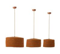 Lot de 3 Lampes Suspension "Moonj" 50cm Rouille Orange G