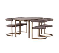Paris prix Table à manger 4 chaises - Naturel et marron