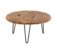 Paris prix Table basse ronde teck - Marron