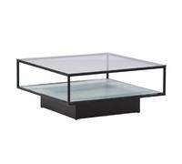 Paris prix Table basse verre carrée - Noir & transparent