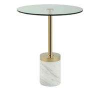Paris prix Table d’appoint ronde - Or et blanc