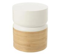 Paris prix Table d'appoint bambou - Blanc et naturel