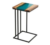 Paris prix Table d'appoint carrée - Naturel et bleu