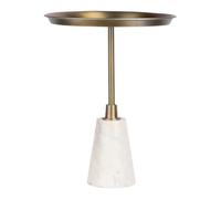 Paris prix Table d'appoint ronde - Blanc et or