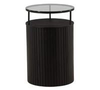 Paris prix Table d'appoint verre - Noir & transparent