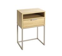 Paris Prix Table de Chevet avec Tiroir Malmö 60cm Chêne & Beige
