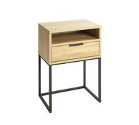 Paris Prix Table de Chevet avec Tiroir Malmö 60cm Chêne & Noir