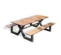 Paris prix Table de jardin avec bancs - Gris anthracite