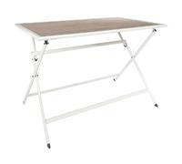 Table - HOME DECO FACTORY - Barcelone - Métal - Effet Bois - Blanc - 110 x 70 cm