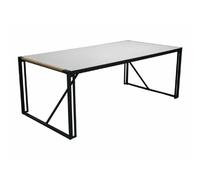 Paris prix Table de jardin repas en verre - Gris et noir