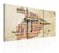 Paris prix Tableau Espagne carte couleurs nationales - 30 x 60 cm