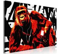 Paris Prix Tableau Pop Art Monkey Narrow Red