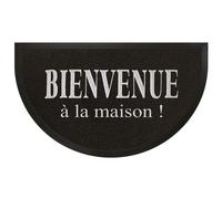 Paris Prix Tapis d'entrée demi-lune Maison 45 x 75 cm PVC Noir/Gris