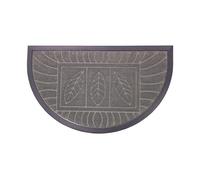 Paris Prix Tapis d'Entrée Demi-Lune Feuilles 45x75cm Gris