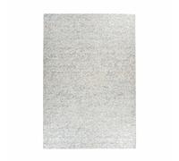 Paris Prix Tapis en Cuir Fait Main Finish Blanc & Argent