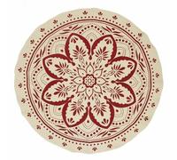 Tapis Rond - HOME DECO FACTORY - Mandala Terracotta - Imprimé - Rouge et marron