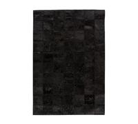 Paris Prix Tapis Patchwork en Cuir Fait Main Voila Noir 120 x 170 cm